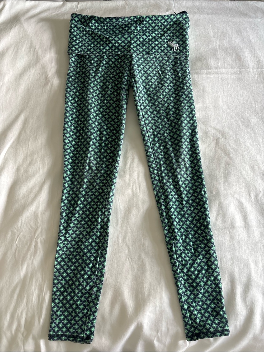 Abercrombie & Fitch Green fold over leggings
